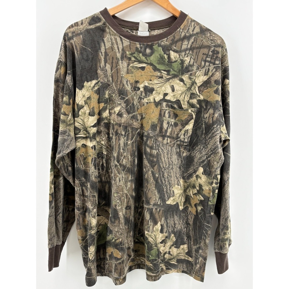 Ranger Mossy Oak Break Up T-Shirt Mens Multicolor Camo Long Sleeve XL Vintage